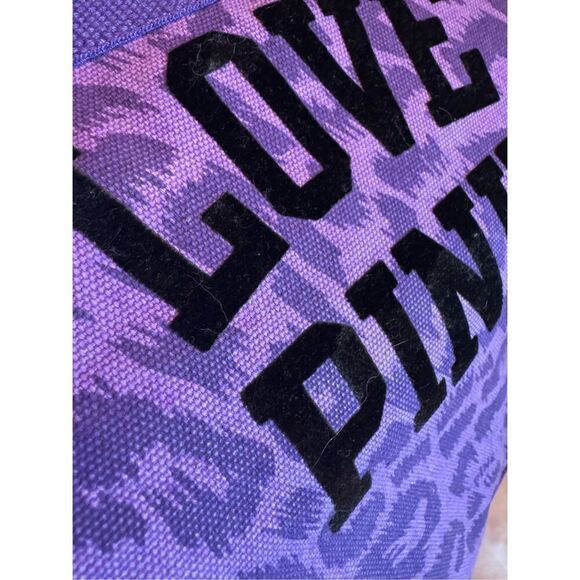 Victorias secret  pINK purple leopard canvas vintage y2k duffle bag fashion - Picture 5 of 8